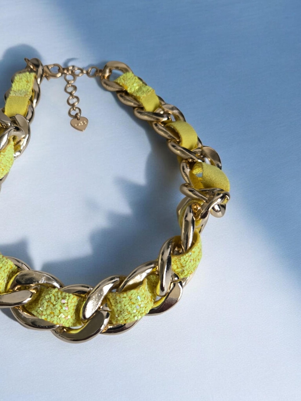 Aldo Yellow and Gold Chain-Link Statement Necklace